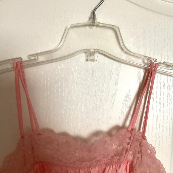 Van Raalte Vintage Women's Pink Long Semi Sheer Nightgown Slip Size Lingerie - Picture 5 of 7